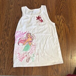Disney White Tank Top with Mermaid and Pink Accents